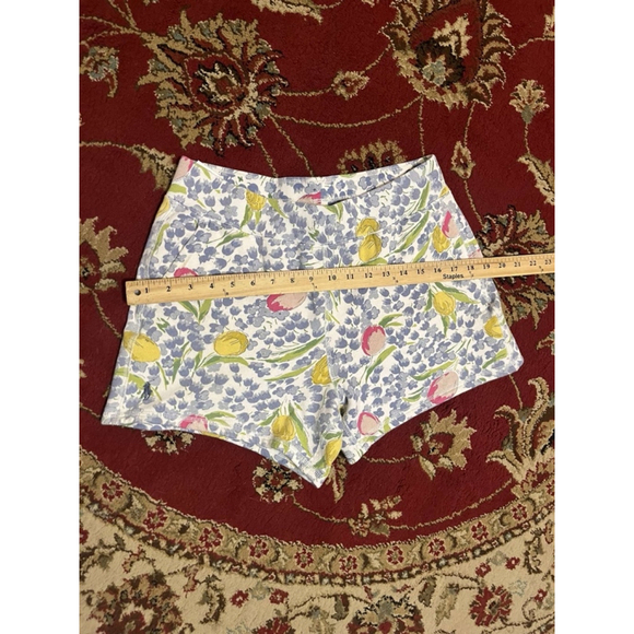 Polo Ralph Lauren Womens Floral Blue Tulip Blue Pony Short Size Medium - Picture 3 of 8